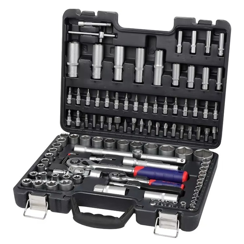 Power Tools Professional - 108-teiliges Professionelles Mechaniker-Werkzeugset, CRV-Stahl Schraubenschlüssel-Steckschlüsselsatz im