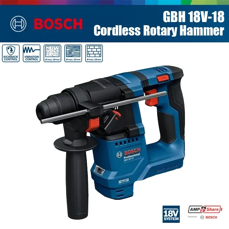 Power Tools Professional - Bosch GBH 18V-18 Akku-Bohrhammer 1,5J Schlagbohrmaschine