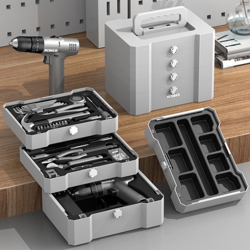 Power Tools Professional - Professionelles Haushaltswerkzeug-Set Multifunktionaler Elektrobohrer Schraubendreher Handwerkzeug-Set